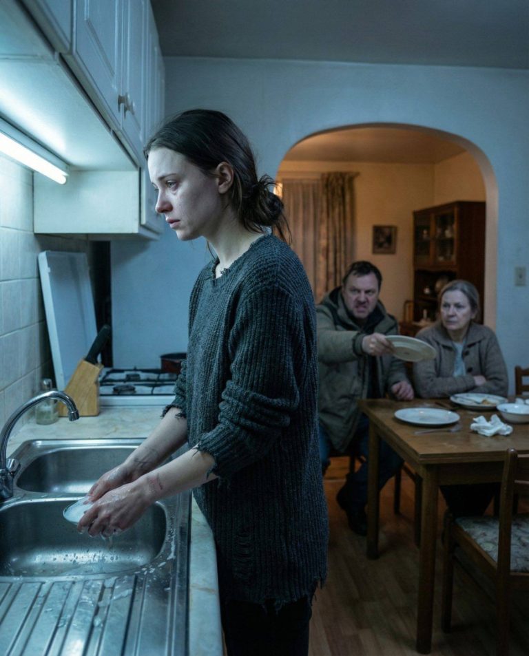 Szinte soha nem csináltam ilyet, de hetek óta nyugtalanító érzésem volt – egy elsöprő érzés, hogy valami nincs rendben. Nem tudtam logikusan megmagyarázni. Egyszerűen anyai ösztön volt, és ezúttal úgy döntöttem, nem hagyom figyelmen kívül. Megnyomtam a csengőt. Senki sem válaszolt. Egy pillanatnyi várakozás után elővettem a pótkulcsot, amit Laura évekkel ezelőtt adott nekem, „csak a biztonság kedvéért”. Abban a pillanatban, hogy beléptem, megfáztam. Nem a téli hideget, hanem egy mélyebb hideget – egy hideget, amitől a ház kellemetlennek és fülledtnek tűnt. A konyhából állandóan a folyó víz hangja hallatszott. Halkan közeledtem. Amit láttam, megállásra késztetett. Laura a mosogatónál állt, és újra meg újra mosogatott. Vékony pulóvert viselt, ami egyértelműen túl meleg volt. A keze enyhén remegett, a válla merev. A haja közönyösen hátra volt kötve, és az arca kimerültnek tűnt – sem könnyek, sem harag, csak fáradtság. A férje, Daniel, és az édesanyja, Margaret, az étkezőasztalnál ültek. Meleg takarókba burkolózva kényelmesen ettek és beszélgettek, mintha mi sem történt volna. Laura szinte láthatatlan volt. Margarita eltolta az üres tányérját. Daniel azonnal felállt, és bekiáltott a konyhába: „Kész vagy már? Hozz még ennivalót!” Laura didergett. Elzárta a vizet, a nadrágjába törölte a kezét, és halkan válaszolt: „Igen.” Abban a pillanatban megértettem. Ez nem hétköznapi fáradtság volt. Ez nyomás volt. Kontroll. Az a csendes fajta, ami napról napra kifáraszt. Margarita végre észrevett. Udvariasan elmosolyodott, de hiányzott belőle a melegség. „Ó, ma nem számítottunk rád” – mondta mozdulatlanul.