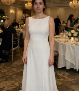 Egy turkálóban vásárolt ruhát viseltem az esküvőmön – a vendégek kuncogtak, de az anyósom felállt, és szóhoz sem jutottam.