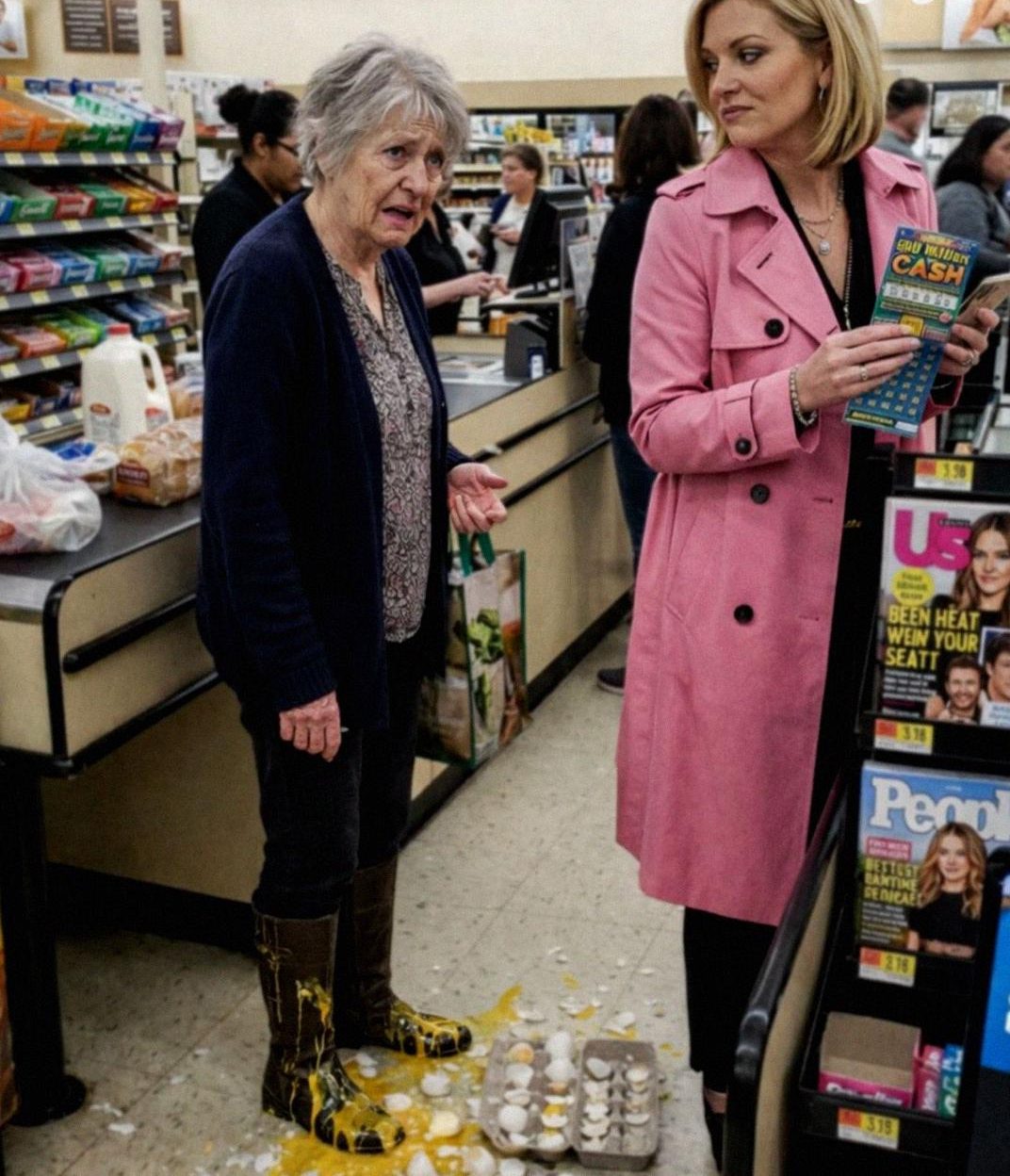 A sorban lévő nő szándékosan törte össze anyósom két tucat tojását, hogy megszerezze az utolsó limitált kiadású kaparójegyet – Ami ezután történt, mindenkit ámulattal hagyott